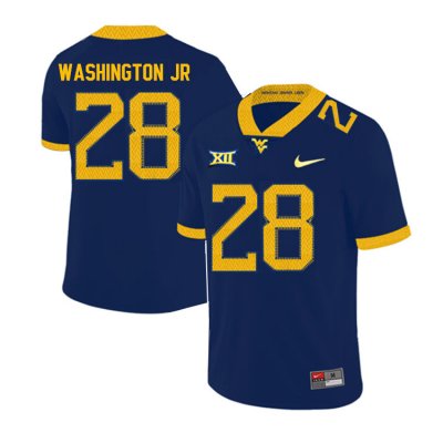 Men's West Virginia Mountaineers NCAA #28 Keith Washington Jr. Navy Authentic Nike 2019 Stitched College Football Jersey BT15Q33HU